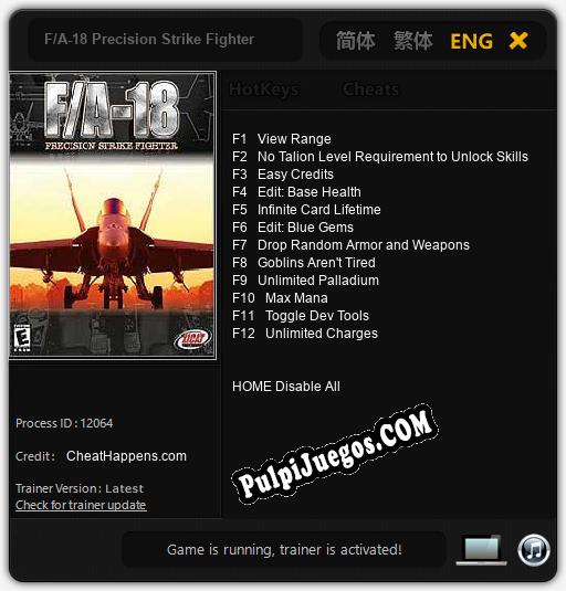 F/A-18 Precision Strike Fighter: Cheats, Trainer +12 [CheatHappens.com]