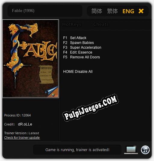 Entrenador liberado a Fable (1996) [v1.0.4]