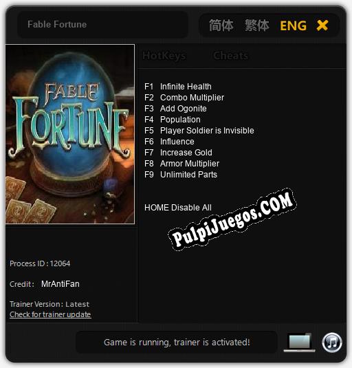 Fable Fortune: Cheats, Trainer +9 [MrAntiFan]