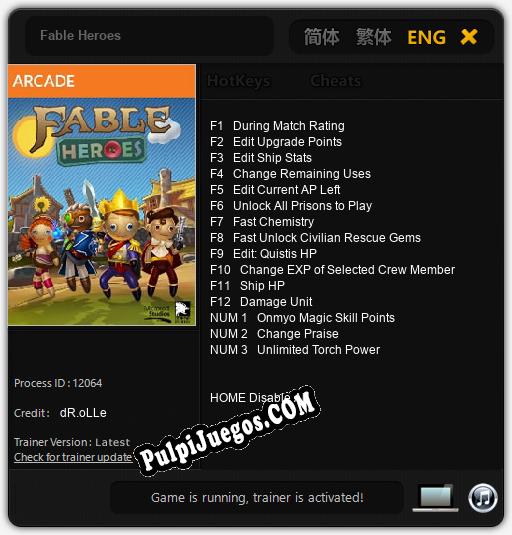 Entrenador liberado a Fable Heroes [v1.0.7]