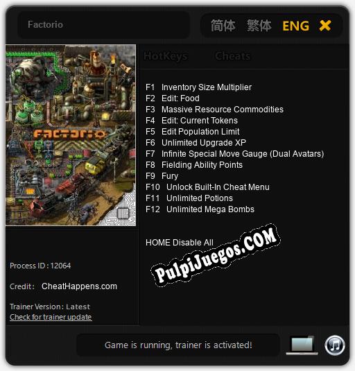 Factorio: Cheats, Trainer +12 [CheatHappens.com]