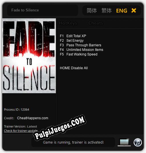 Entrenador liberado a Fade to Silence [v1.0.9]