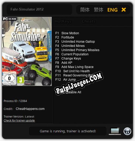 Fahr-Simulator 2012: Cheats, Trainer +12 [CheatHappens.com]