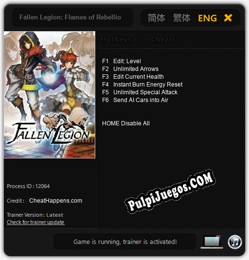 Entrenador liberado a Fallen Legion: Flames of Rebellion [v1.0.6]