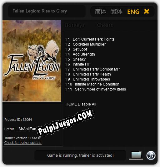 Fallen Legion: Rise to Glory: Cheats, Trainer +11 [MrAntiFan]