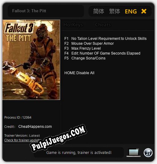 Fallout 3: The Pitt: Cheats, Trainer +5 [CheatHappens.com]