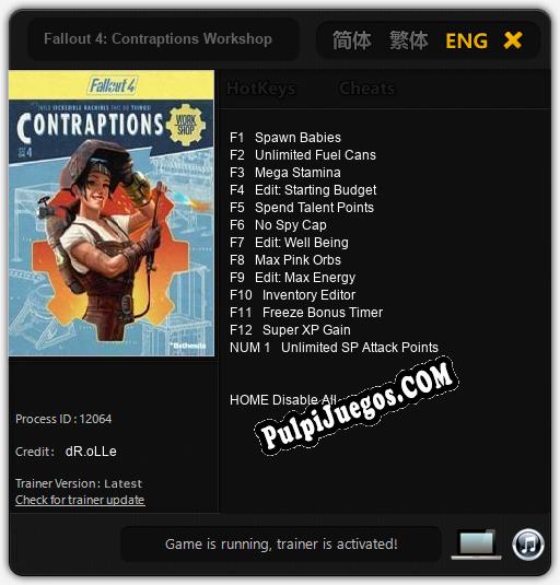 Fallout 4: Contraptions Workshop: Cheats, Trainer +13 [dR.oLLe]