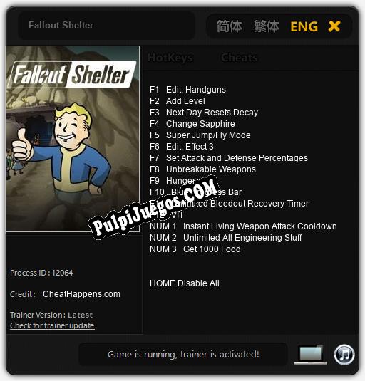 Fallout Shelter: Trainer +15 [v1.4]