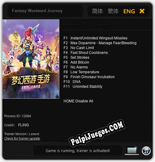 Entrenador liberado a Fantasy Westward Journey [v1.0.8]