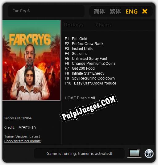 Far Cry 6: Trainer +10 [v1.6]