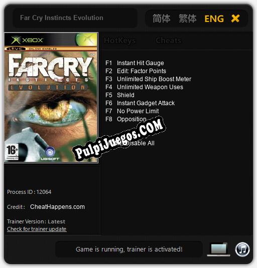 Entrenador liberado a Far Cry Instincts Evolution [v1.0.8]