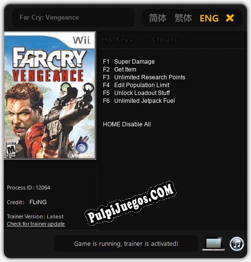 Far Cry: Vengeance: Trainer +6 [v1.5]