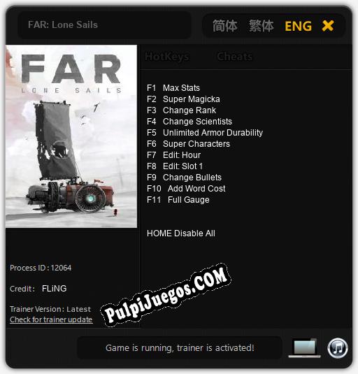 FAR: Lone Sails: Cheats, Trainer +11 [FLiNG]