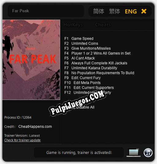 Far Peak: Trainer +12 [v1.9]