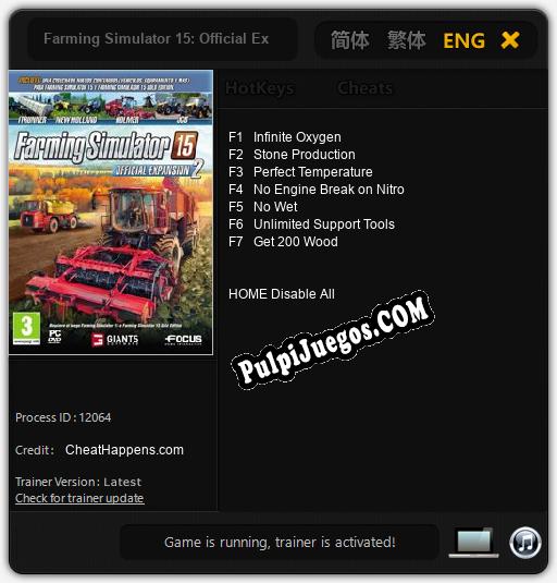 Farming Simulator 15: Official Expansion 2: Treinador (V1.0.19)