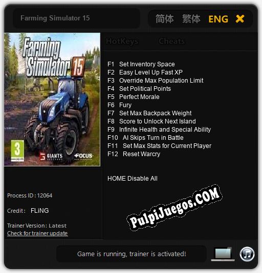 Farming Simulator 15: Cheats, Trainer +12 [FLiNG]