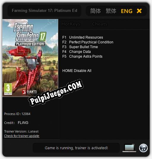 Farming Simulator 17: Platinum Edition: Cheats, Trainer +5 [FLiNG]