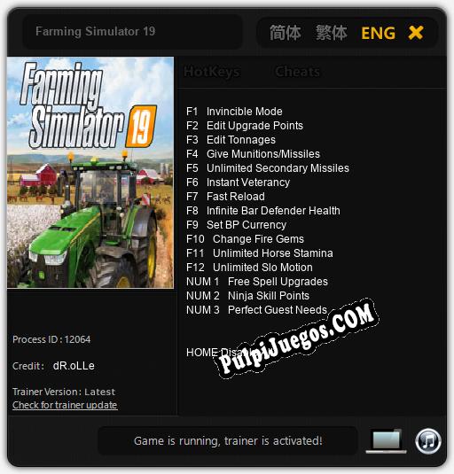 Farming Simulator 19: Treinador (V1.0.67)