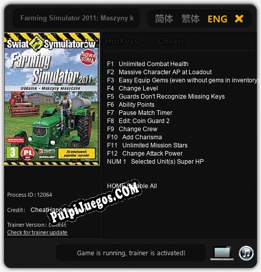 Farming Simulator 2011: Maszyny klasyczne: Trainer +13 [v1.6]