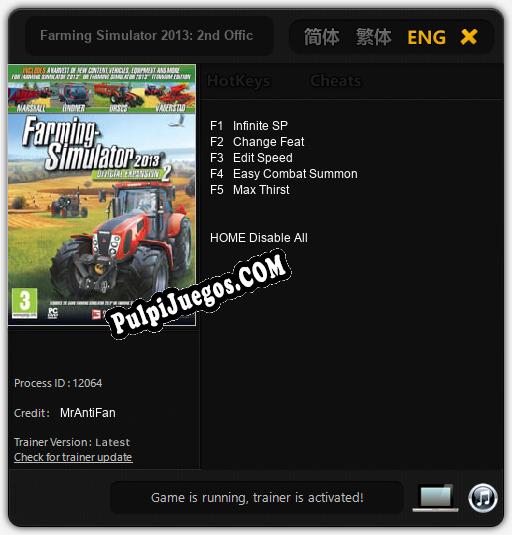 Entrenador liberado a Farming Simulator 2013: 2nd Official Add-On [v1.0.6]