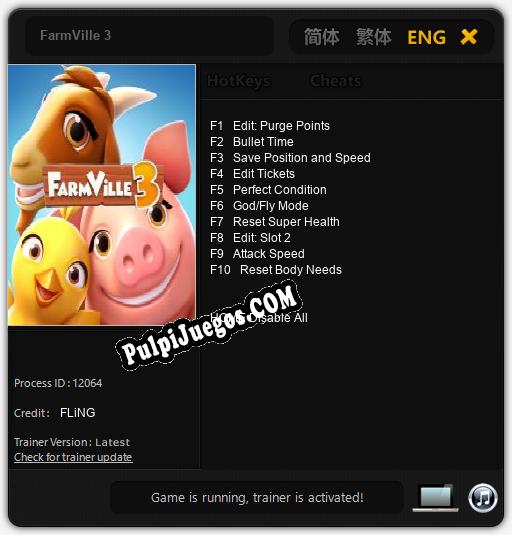 FarmVille 3: Trainer +10 [v1.9]