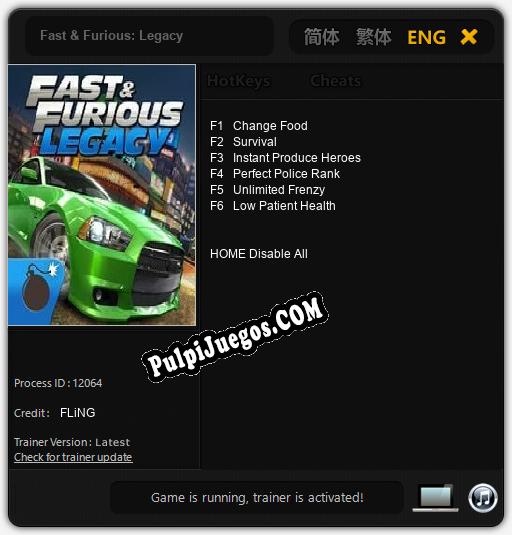 Fast & Furious: Legacy: Treinador (V1.0.18)