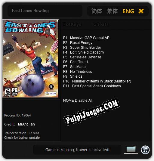 Fast Lanes Bowling: Trainer +11 [v1.3]