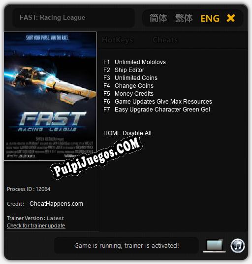 Entrenador liberado a FAST: Racing League [v1.0.8]