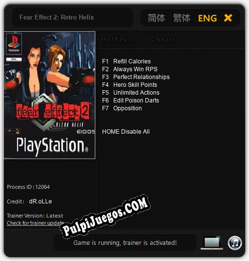 Entrenador liberado a Fear Effect 2: Retro Helix [v1.0.5]