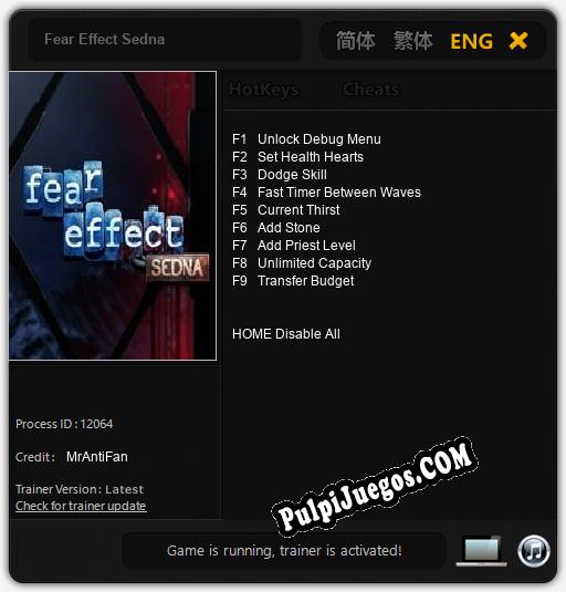 Fear Effect Sedna: Cheats, Trainer +9 [MrAntiFan]