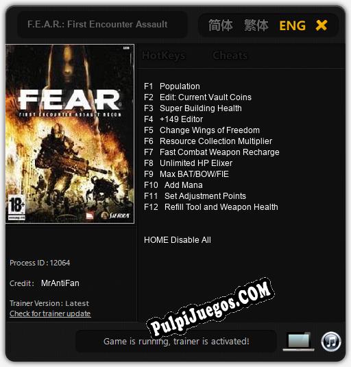 Entrenador liberado a F.E.A.R.: First Encounter Assault Recon [v1.0.7]