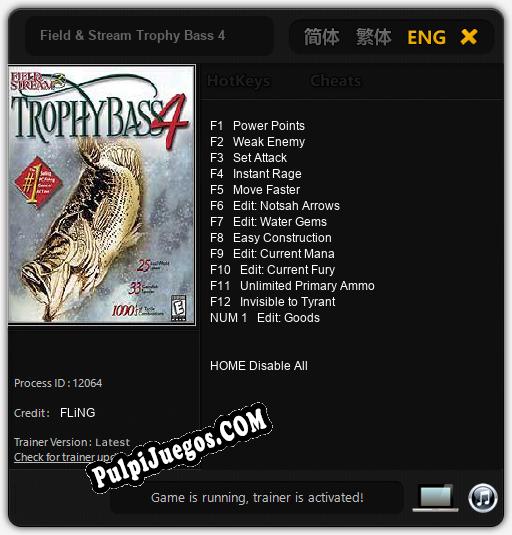 Field & Stream Trophy Bass 4: Cheats, Trainer +13 [FLiNG]
