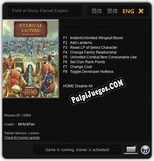 Field of Glory: Eternal Empire: Treinador (V1.0.26)