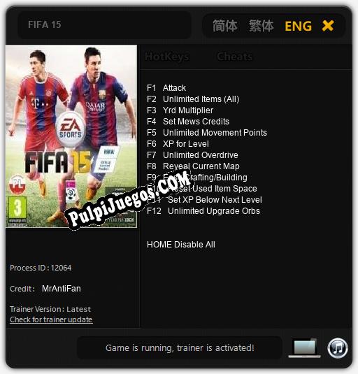 Entrenador liberado a FIFA 15 [v1.0.9]