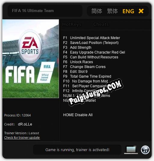 FIFA 16 Ultimate Team: Trainer +14 [v1.8]