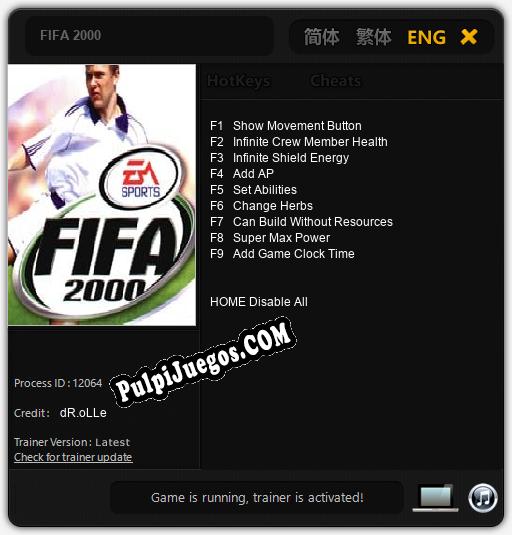 FIFA 2000: Trainer +9 [v1.8]