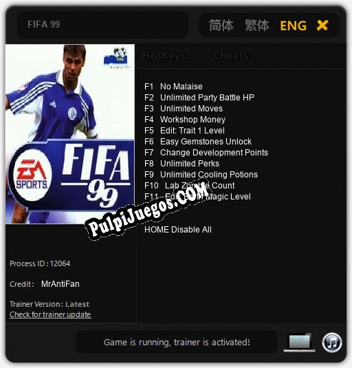 Entrenador liberado a FIFA 99 [v1.0.3]