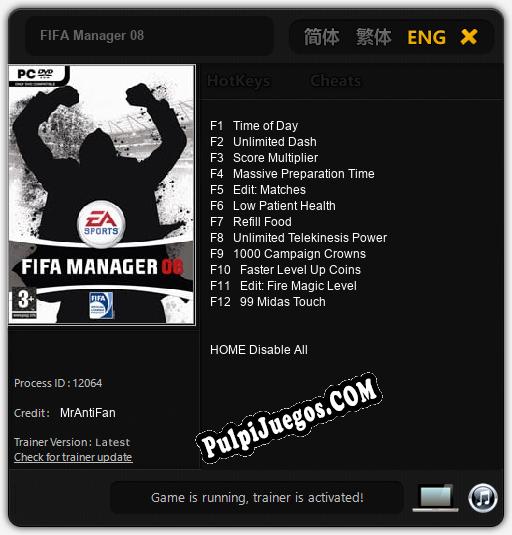 FIFA Manager 08: Trainer +12 [v1.4]