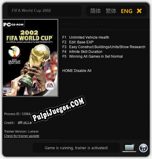 FIFA World Cup 2002: Trainer +5 [v1.6]