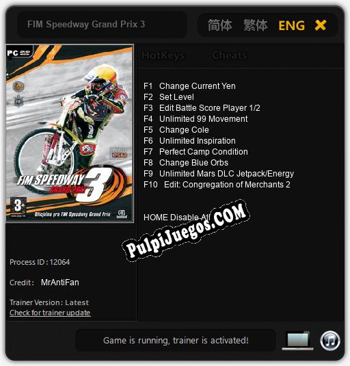 Entrenador liberado a FIM Speedway Grand Prix 3 [v1.0.7]