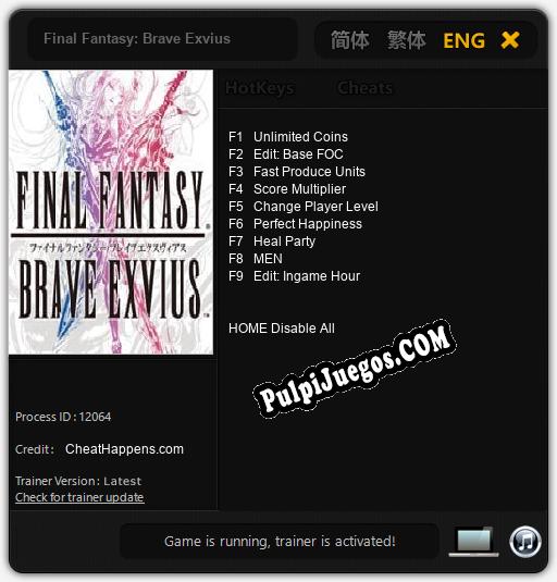 Entrenador liberado a Final Fantasy: Brave Exvius [v1.0.3]