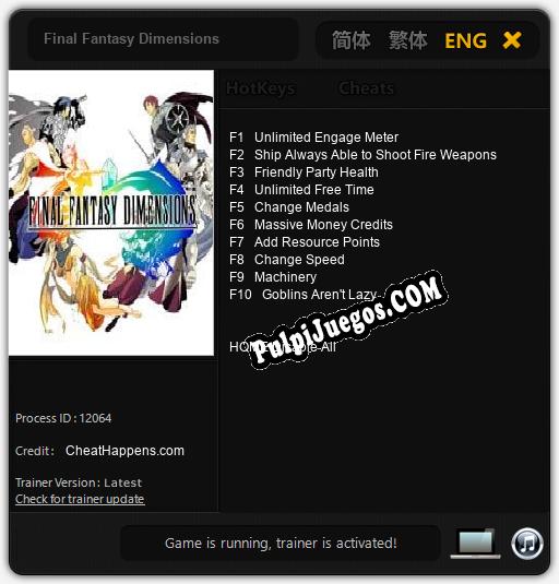 Final Fantasy Dimensions: Cheats, Trainer +10 [CheatHappens.com]