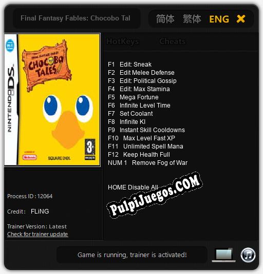 Final Fantasy Fables: Chocobo Tales: Treinador (V1.0.5)