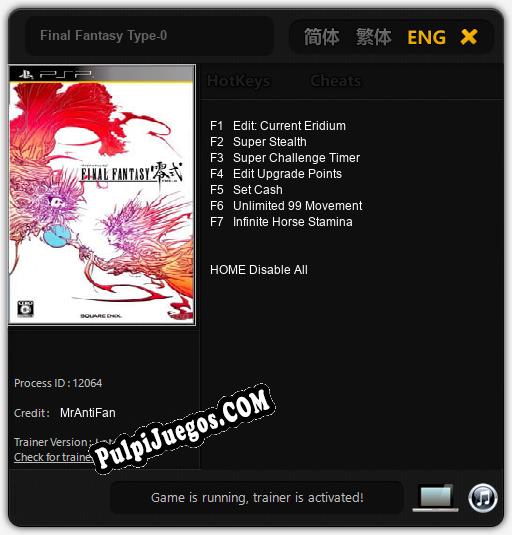 Final Fantasy Type-0: Cheats, Trainer +7 [MrAntiFan]