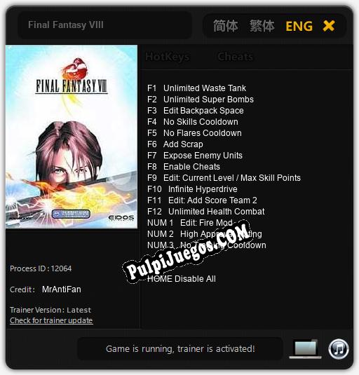 Final Fantasy VIII: Cheats, Trainer +15 [MrAntiFan]