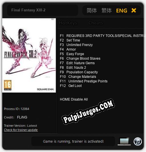 Final Fantasy XIII-2: Trainer +12 [v1.1]