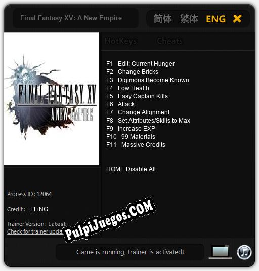 Entrenador liberado a Final Fantasy XV: A New Empire [v1.0.1]