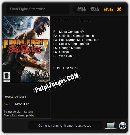 Entrenador liberado a Final Fight: Streetwise [v1.0.1]