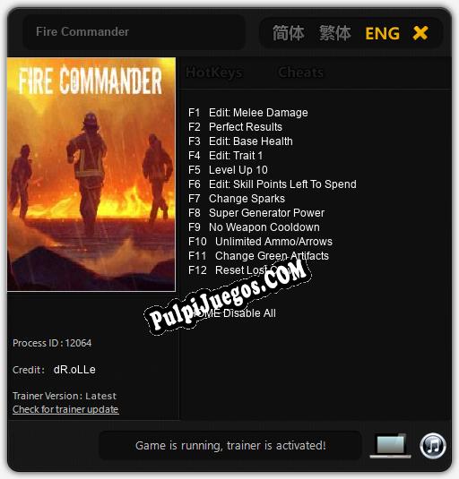 Entrenador liberado a Fire Commander [v1.0.9]