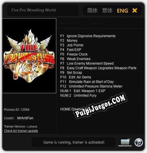 Fire Pro Wrestling World: Cheats, Trainer +14 [MrAntiFan]